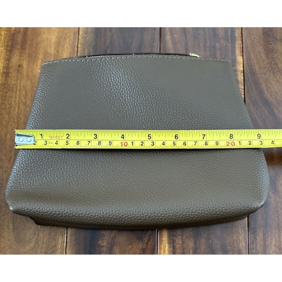 Women's Brown Tote Purse Handbag Faux Leather w/ Makeup Cosmetics Bag - Picture 16 of 16